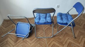 Skládací židle modrá včetně podsedáku - 3