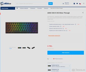 Magnetická herní klávesnice AKKO 3061S HE - 8k Hz, záruka 24 - 3
