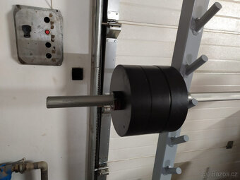 Polohovací lavice +stojan +osa 80kg závaží - 3