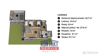 Prodej luxusního apartmánu 3+KK se saunou, terasou a zahrado - 3