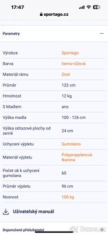 Trampolína Sportago Whee jumping trampolína 122 cm, růžová - 3
