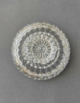 Starožitná skleněná cukřenka s víčkem v zachovalém stavu - 3