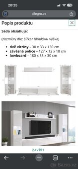 Bílá lesklá obývací stěna - 3