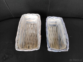 2x Proutěný truhlík / hranatý s igelitem - 3