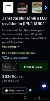 Nový slunečník s LED osvětlením - 3