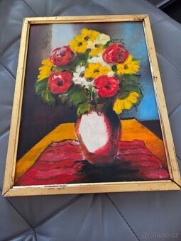 Kytice 40 x 30 cm, olejomalba Ing.arch. B. Vyskočil - 3