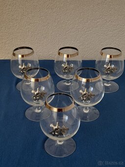 Sada 6 retro vintage mysliveckých sklenic - 3