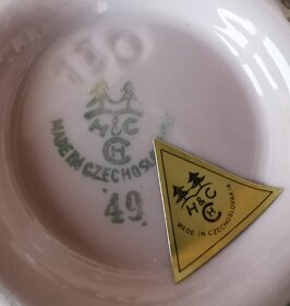 6 hrnků Mušlák z růžového porcelánu H&C Chodov - 3