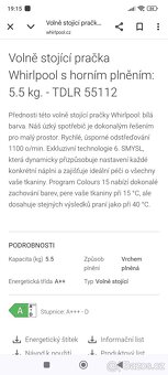 Pračka Whirlpool s vrchním plněním A++ - 3