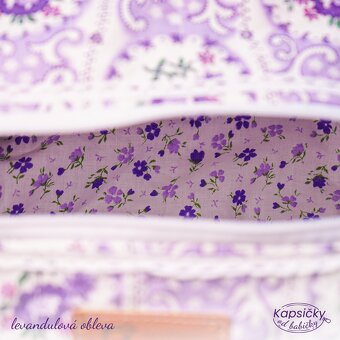 💜 Prošívaná bavlněná kapsička – Levandulová obleva - 3