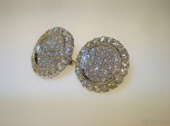 TOP náušnice zlato 750, 106 diamantů, celkem cca 3,50 ct, Or - 3