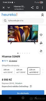 Zanovní tv Hisense 55" v záruce - 3