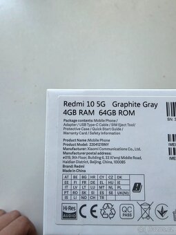 Xiaomi Redmi 10 5G 4GB/64GB - nový, zabalený - 3