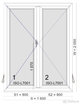 Nové plastové balkonové dveře dvoukřídlé 160x205 - 3