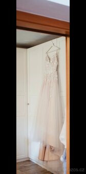 💍 Svatební šaty s vlečkou, velikost M – jako nové 💍 - 3