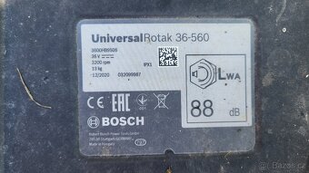 REZERVOVÁNO Akumulátorová sekačka Bosch, vč. 2 akumulátorů - 3