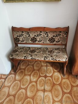 Jídelní set, dvě lavice, dvě židle, stůl, dřevěné - 3