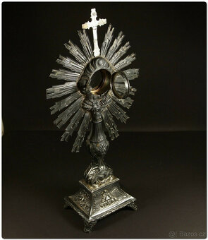 Stříbrná monstrance z 19. století, ostensorio - 3