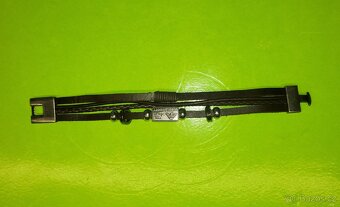 Giorgio Armani Jeans hnědý pánský kožený náramek značkový - 3