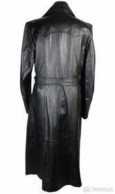 Kožený dámský měkký dlouhý kabát s páskem PEARL v. L - 3