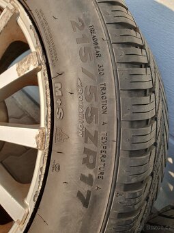 215/55r17 zimní vzorek  m+s  7.2 mm alu kola 5x11, ET 37 - 3