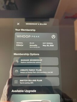 Whoop 5.0 + členství "Peak" na 12 měsíců (nové) - 3