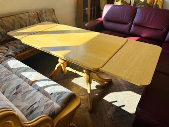 889 Rustikální jídelní set rohová lavice rozkládací stůl - 3