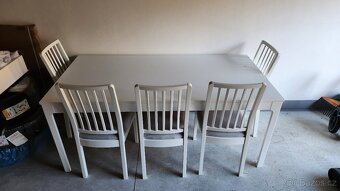 Rozkládací jídelní stůl + 5 židlí EKEDALEN – bílá, IKEA - 3