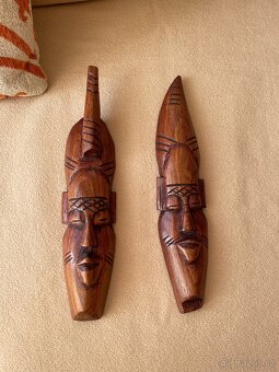 Dřevěné africké masky – sada 4 ks - 3