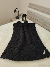 Pletená dětská deka černá - 3