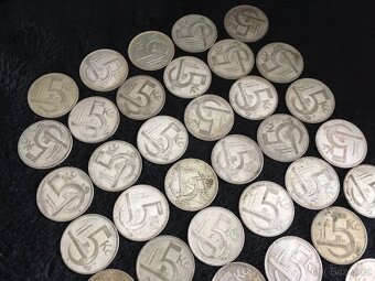 50 kusů 5 korun, vše stříbro 1928 až 1932, mince ČSR - 3