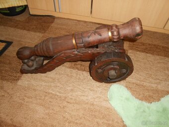 Staré dřevěné dělo 52cm - má drobné vady - 3