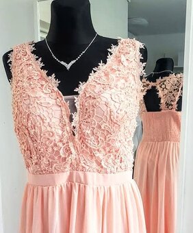 48 NOVÉ plesové šaty LOSOSOVÉ - 3