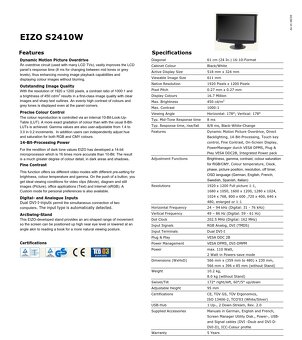 Monitor EIZO FlexScan S2410W (24", Full HD+, 16:10) - 3