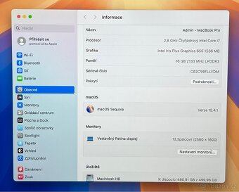 MacBook Pro 2019/16GB RAM/Intel i7/512GB SSD/Záruka - 3