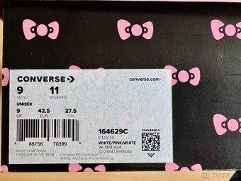 Hello Kitty Converse Sanrio Chuck Taylor - vel. 42,5 - nové - 3