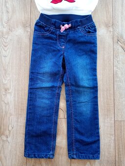 Holčičí zateplené kalhoty a heboučký svetřík, vel. 110 - 3