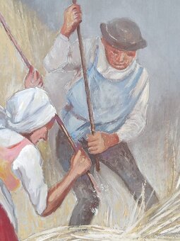 Obraz Jan Mlýnek, Mlátička, olej na desce 50x50 - 3
