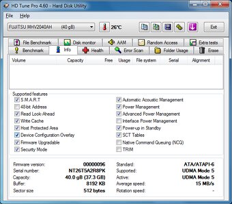 2.5" HDD PATA IDE 40GB - testovane - 3