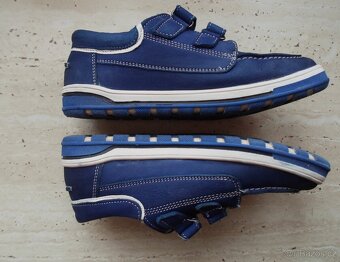 Modré bílé boty polobotky kožené - 35 - 3