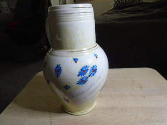 Starý džbán porcelánový, ručně malovaný, používaný - 3