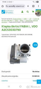 Škrtici klapka skoda fabie 1 - 3
