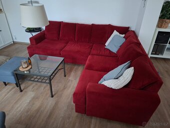 Rohová vínová sedačka - 3