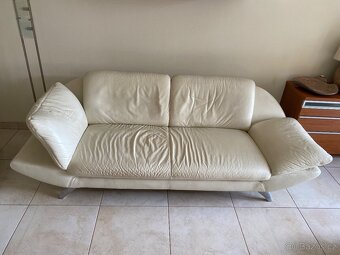 Kožená sedačka, taburet, polohovací křeslo - 3