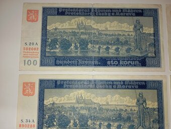BANKOVKY 100 KČ, 1940, RŮZNÉ SÉRIE, VŠE NEPERFOROVANÉ - 3