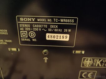SONY TC-WR665S-Double Cassette Deck-Dolby B-C-S Auto Reverse - 3