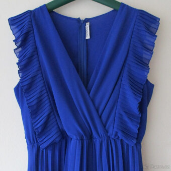 Dámské šaty midi plisované modré Numoco XL 42 - 3