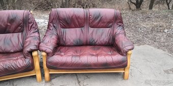 Kožená sedací souprava 3+2 TOP STAV - 3