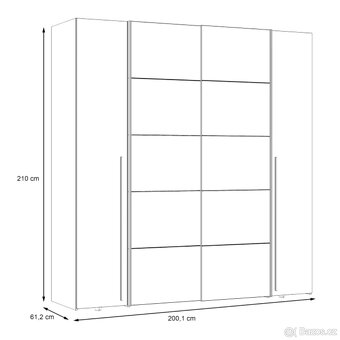Nový šatny skříň 200x200 bílý - 3