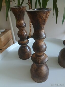 Dřevěné svícny 3 kusy - 3